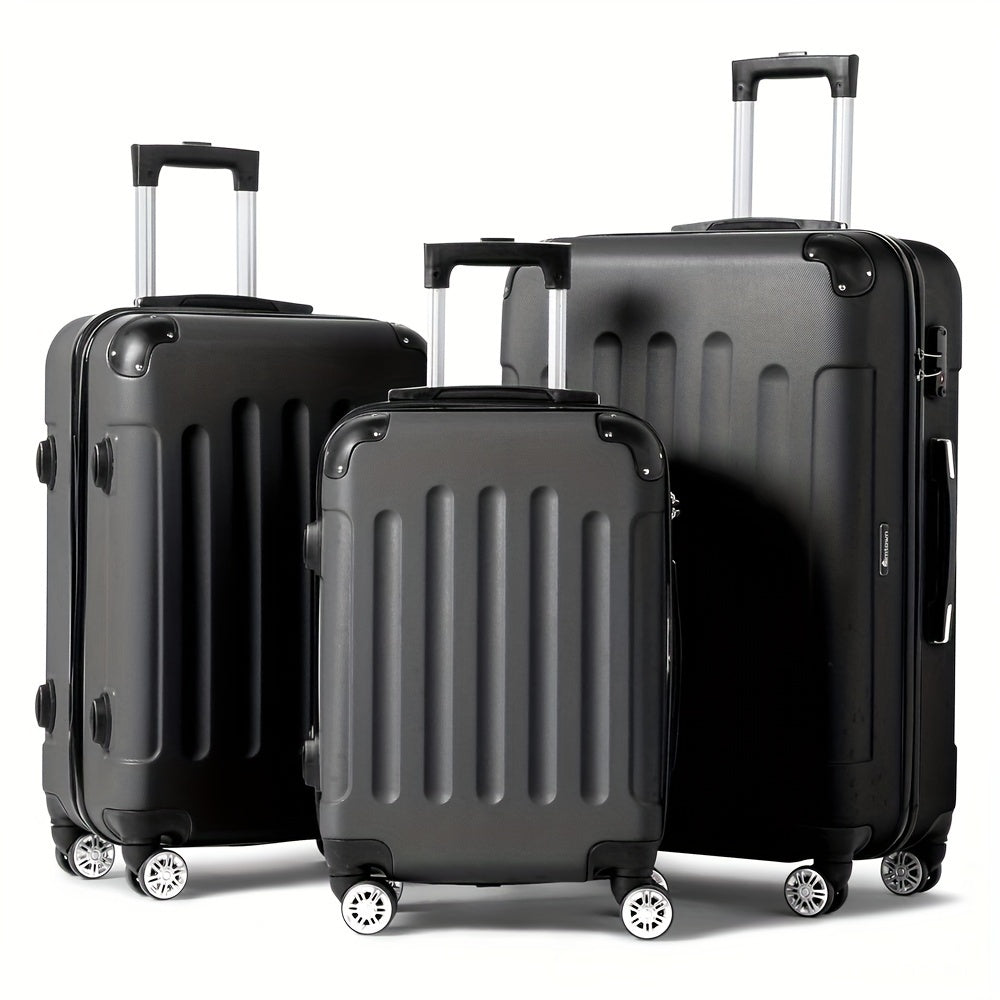 3-Piece Hard Shell Luggage Set with TSA Lock – 20/24/28 Inch 360° Spinner Wheels