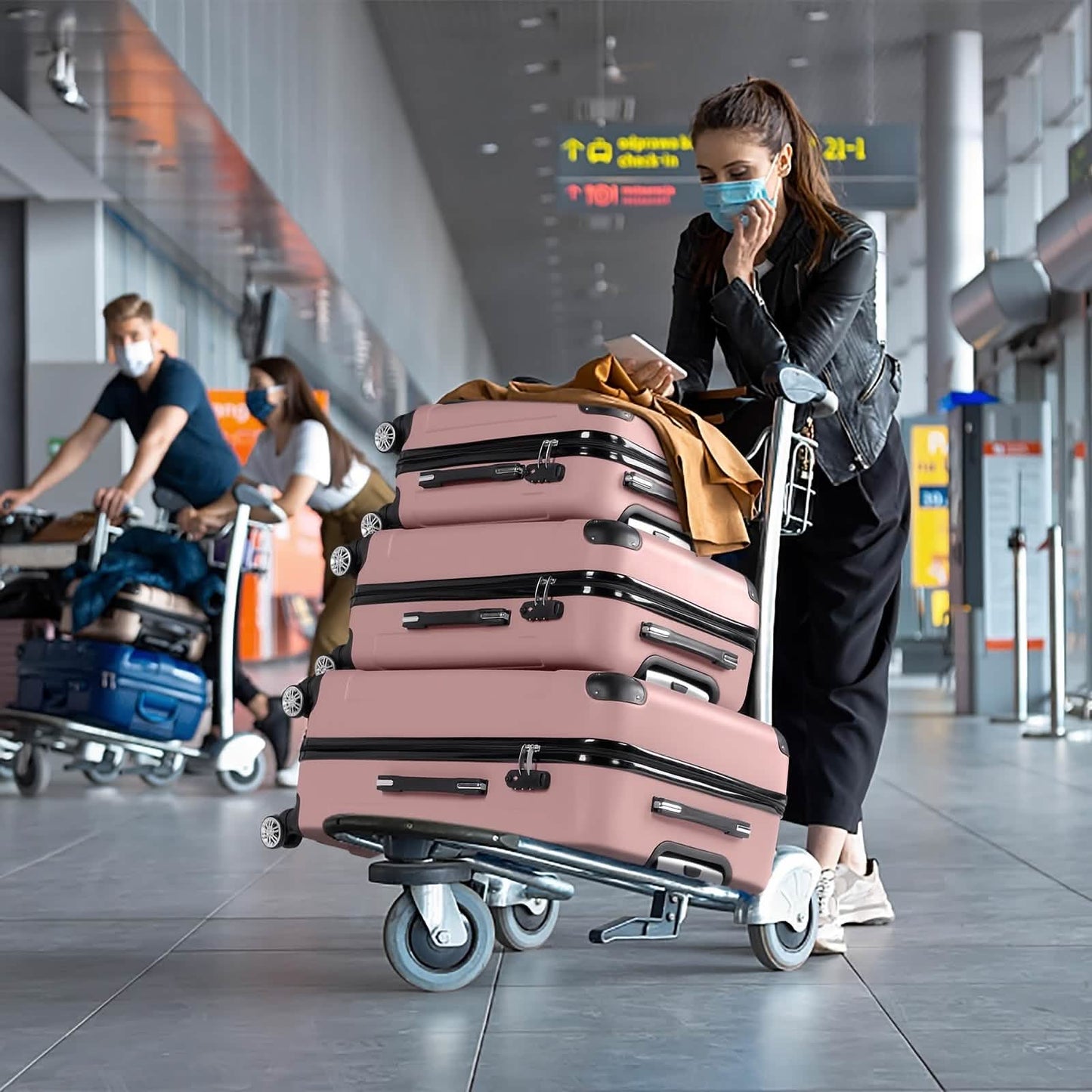 3-Piece Hard Shell Luggage Set with TSA Lock – 20/24/28 Inch 360° Spinner Wheels